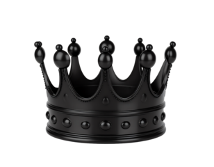 Elegant black crown with intricate detailing.