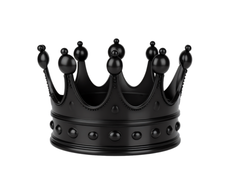 Elegant black crown with intricate detailing.