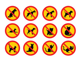 Yellow circle fire danger warning symbol icon set for web safety illustration design