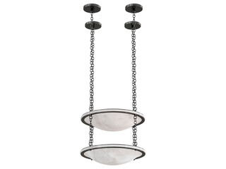 Vara Alabaster Chandelier 2 , blackened brass with alabaster , Elegant Lighting Fixture Against...
