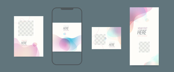 Modern Futuristic Instagram Template With Gradient Effect.