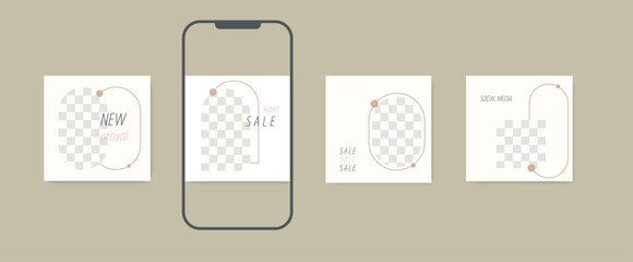 Elegant Minimal Instagram Post Design Template Set.