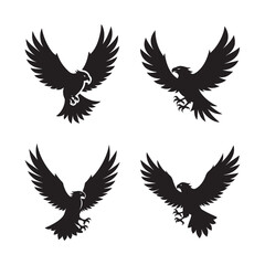 Flying Eagle With Wide Wings Spread