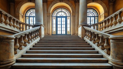 Naklejka premium Grand staircase in a historic building