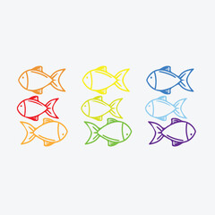 Fototapeta premium fish_group_vector_image