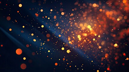 Abstract bokeh of warm lights on dark background