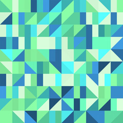 Fototapeta premium Abstract Geometric Mosaic Pattern Background in Blue and Green Tones
