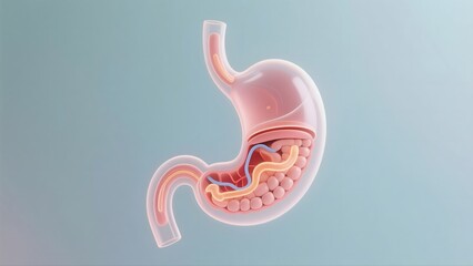 Fototapeta premium an animated human stomach concept