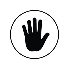 Obraz premium Hand Icon Vector – Stop Palm Symbol for Safety, Interaction, UI Design, Communication, and Warning Signs