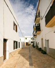 Ibiza, Spain; 1st June 2025: Picturesque town Sant Joan de Labritja in the north of the island of Ibiza.