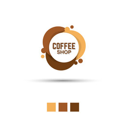 Modern coffee shop vector logo design