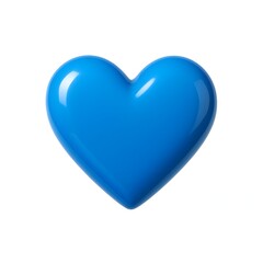 Fototapeta premium Glossy blue heart shape 3d render isolated