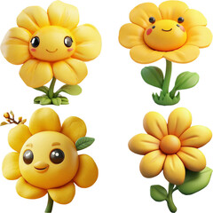 Yellow Flower Cute Cartoon Element