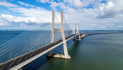 Obraz premium Vasco da Gama Bridge: A Modern Marvel in Lisbon