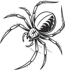 Set of Outline Spider Icons for Halloween or Nature Themes

