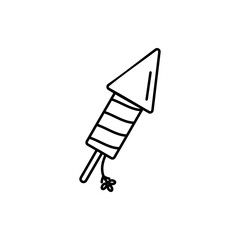 Fireworks icon, vector line isolated on white background. trendy and modern design