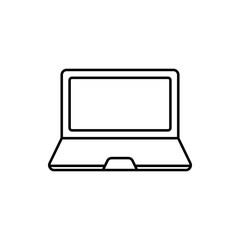laptop icon, vector line isolated on white background. trendy and modern design