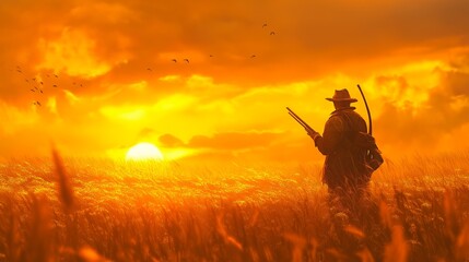 a vertical picture of an old cowboy with a gun in the background