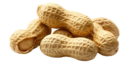 High quality image of peanuts in shells isolated on white background,png