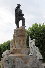 Statue of GIUSEPPE GARIBALDI an italian hero and text  I MILLE that means Expedition one the thousand