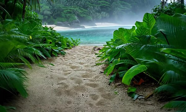 Tropical beach path
