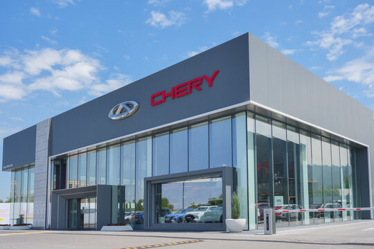Almaty, Kazakhstan - May 29, 2025: Chery showroom building