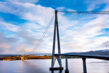 Obraz premium Halogaland Bridge in Narvik - Norway