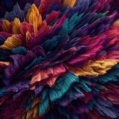 Abstract colorful textured artwork with vibrant hues and dynamic brushstrokes