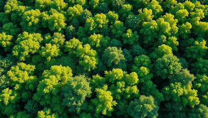 Naklejka premium Aerial view of lush green trees, watercolor style vector illustration for landscape design, illustration, graphic