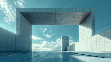 Futuristic Architectural Overhang: A Study in Urban Geometry