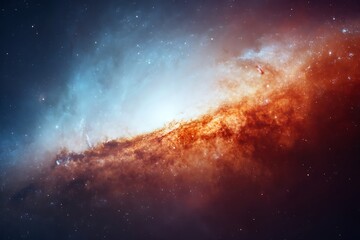 Fototapeta premium Spiral Galaxy in Deep Space with Bright Core