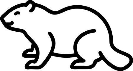 beaver line art vector on withe background