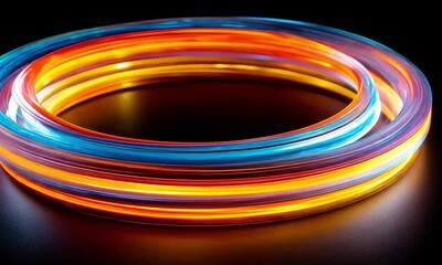 Vibrant, glowing rings of light - Powered by Adobe