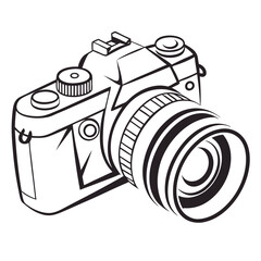 silhouette camera on white background