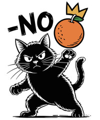 No Kings in America Black Cat Funny Political Meme