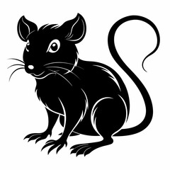 Black mouse silhouette vector illustration rodent pest control clip art animal graphic design image art on withe background