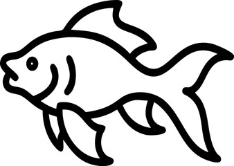 goldfish line art icon vector art on withe background