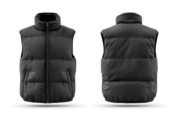 Sleeveless jacket with padded design looks modern