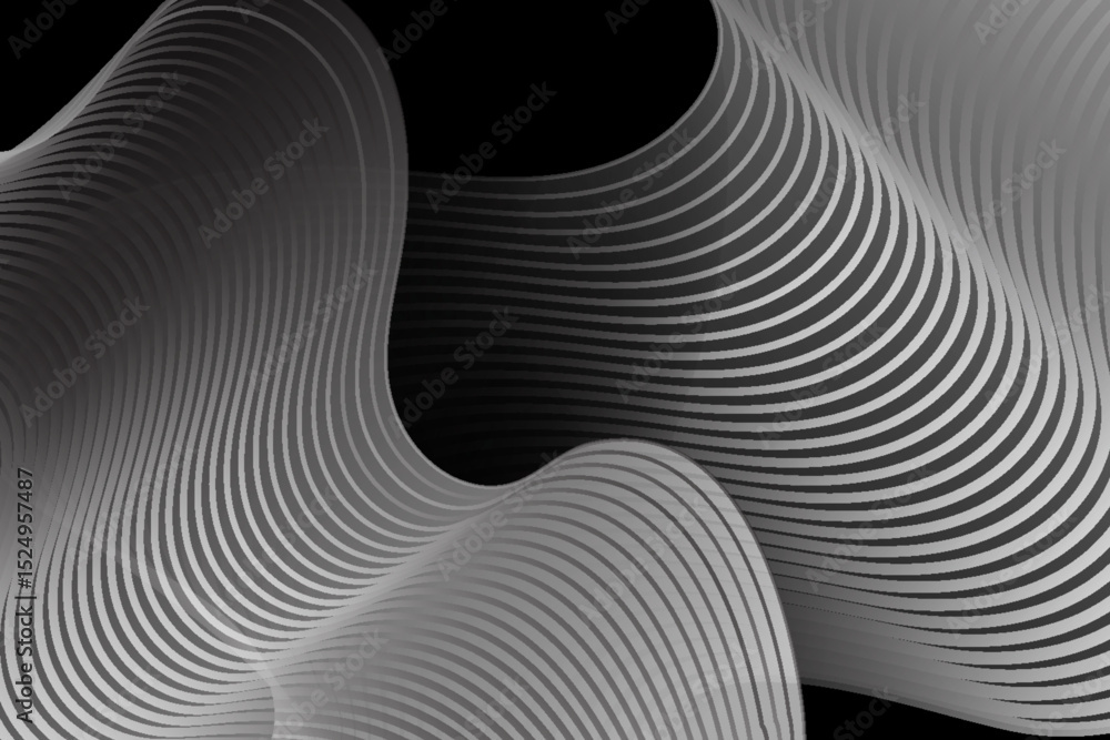 Poster black dynamic flowing wave blend line abstract background