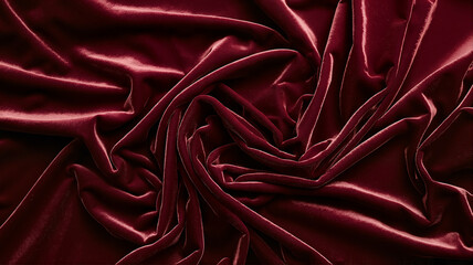  Burgundy velvet fabric texture in luxurious abstract swirl