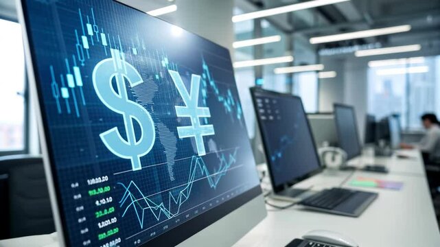 Chinese Yuan and US Dollar Displayed on Computer Screen &ndash; Currency Exchange