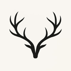 Abstract vector tree silhouette with deer and bird illustration