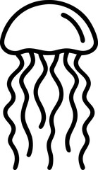jellyfish line art vector hand drawn illustration on withe background