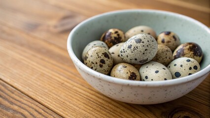 Obraz premium quail eggs in a bowl