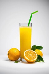 The Fresh Lemon Juice In the glass in summer.