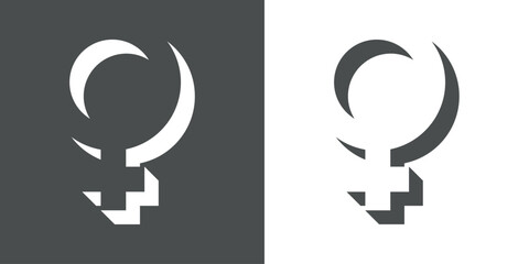 Logo símbolo mujer en perspectiva 3d y espacio negativo  © teracreonte