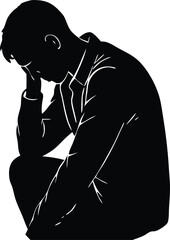 depression man silhouette.