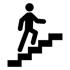 Stairs up arrow graph sign icon. Flat web walk step design vector illustration .