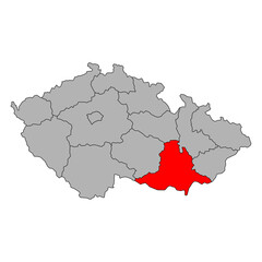 Fototapeta premium South Moravian Region of Czech republic map, travel web flat concept icon vector illustration .