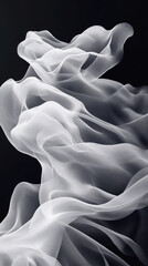 Fototapeta premium Elegant flowing white silk fabric with soft gentle folds and waves creating abstract artistic composition for fashion design background or visual art projects